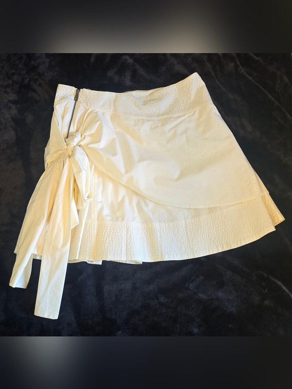 FARM Rio Side Bow Mini Skirt Anthropology Size Small Organic Cotton Nwt